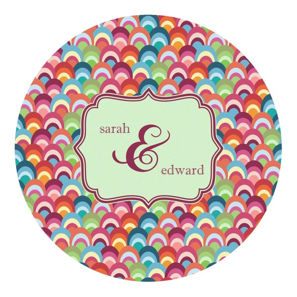 Custom Retro Fishscales Round Decal - Large (Personalized)