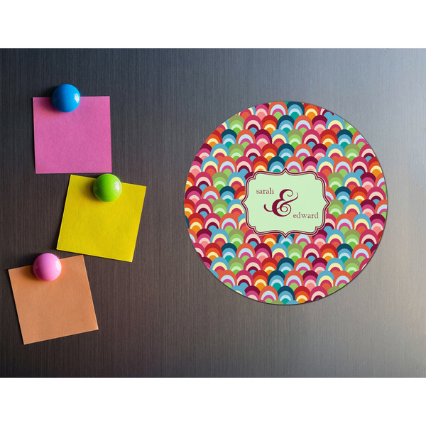 Retro Fishscales Round Fridge Magnet - LIFESTYLE