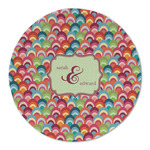 Retro Fishscales Round Linen Placemat (Personalized)
