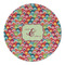 Retro Fishscales Round Linen Placemat (Personalized)