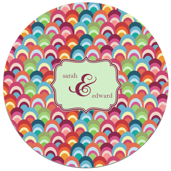 Retro Fishscales Round Mousepad - APPROVAL