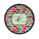 Retro Fishscales Iron On Round Patch w/ Couple's Names