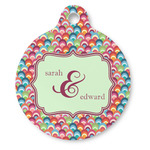 Retro Fishscales Round Pet ID Tag (Personalized)