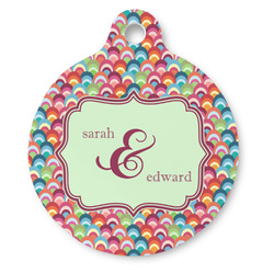Retro Fishscales Round Pet ID Tag (Personalized)