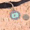 Retro Fishscales Round Pet ID Tag - Large - In Context