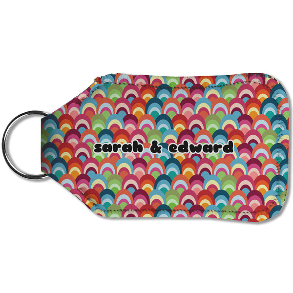 Retro Fishscales Sanitizer Holder Keychain - Small (Back)