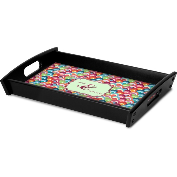 Retro Fishscales Serving Tray Black - Corner