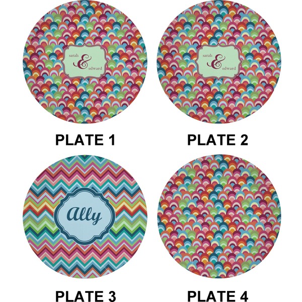 Retro Fishscales Set of Appetizer / Dessert Plates (Approval)