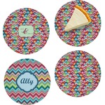 Retro Fishscales Set of 4 Glass Appetizer / Dessert Plate 8" (Personalized)