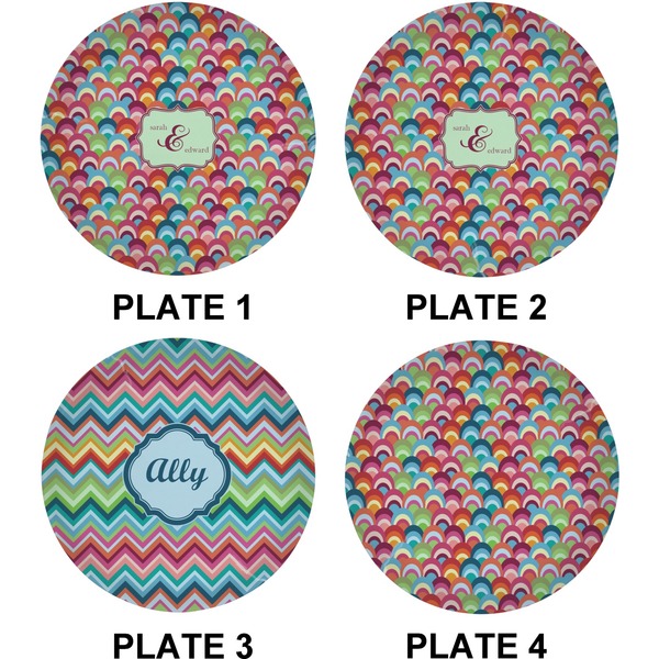 Retro Fishscales Set of Lunch / Dinner Plates (Approval)