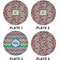 Retro Fishscales Set of Lunch / Dinner Plates (Approval)