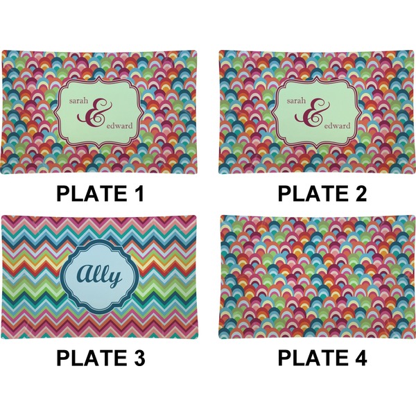 Retro Fishscales Set of Rectangular Dinner Plates (Approval)