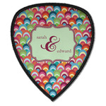 Retro Fishscales Iron on Shield Patch A w/ Couple's Names