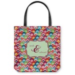 Retro Fishscales Canvas Tote Bag - Large - 18"x18" (Personalized)