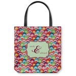Retro Fishscales Canvas Tote Bag - Small - 13"x13" (Personalized)