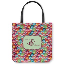 Retro Fishscales Canvas Tote Bag - Small - 13"x13" (Personalized)
