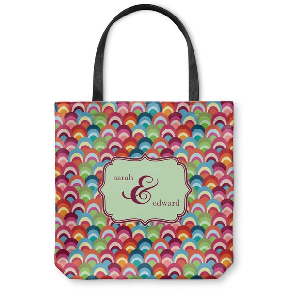 Custom Retro Fishscales Canvas Tote Bag - Small - 13"x13" (Personalized)
