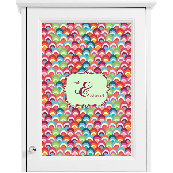 Retro Fishscales Single White Cabinet Decal