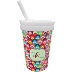 Retro Fishscales Sippy Cup with Straw (Personalized)
