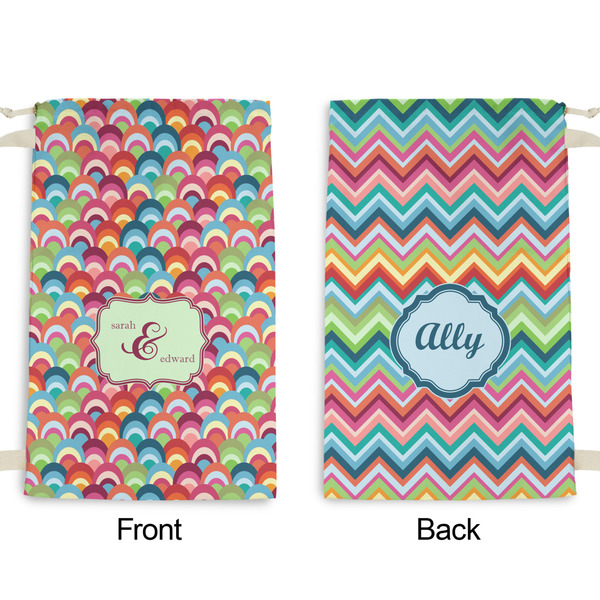 Retro Fishscales Small Laundry Bag - Front & Back View