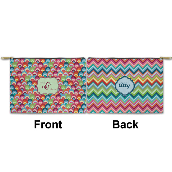 Retro Fishscales Small Zipper Pouch Approval (Front and Back)