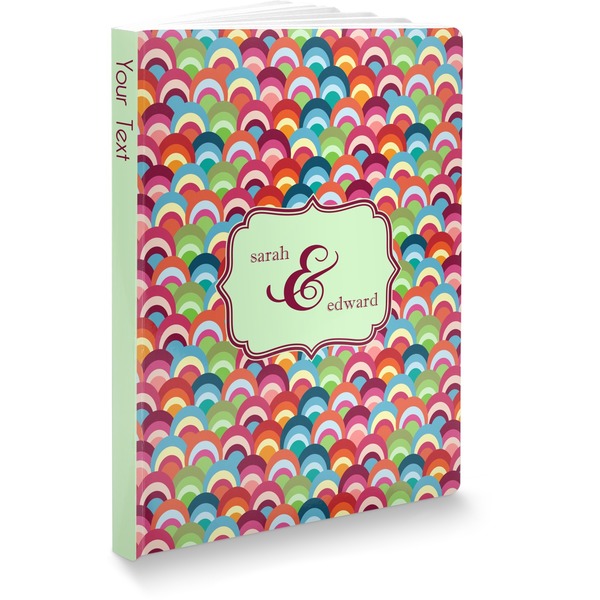 Custom Retro Fishscales Softbound Notebook - 5.75" x 8" (Personalized)