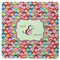 Retro Fishscales Square Rubber Backed Coaster (Personalized)
