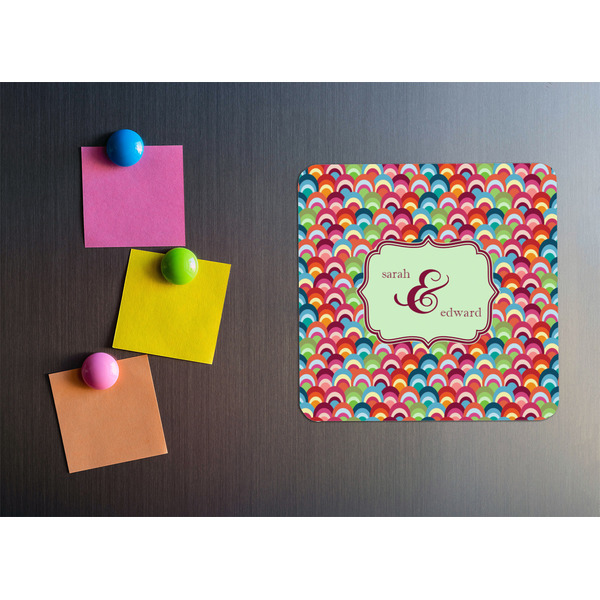 Retro Fishscales Square Fridge Magnet - LIFESTYLE