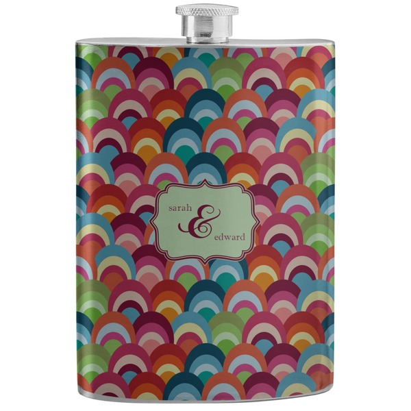 Custom Retro Fishscales Stainless Steel Flask (Personalized)