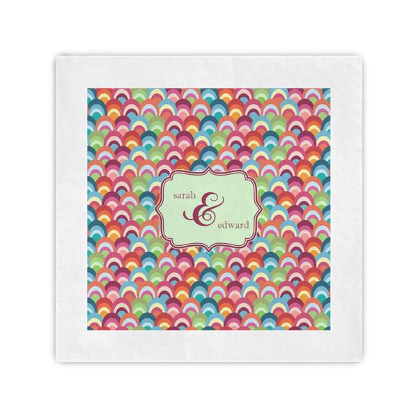 Custom Retro Fishscales Standard Cocktail Napkins (Personalized)
