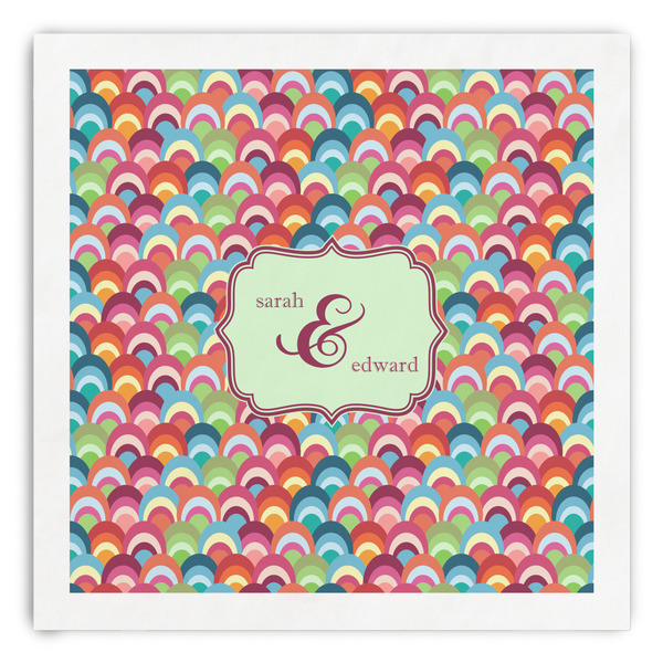 Custom Retro Fishscales Paper Dinner Napkins (Personalized)
