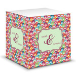Retro Fishscales Sticky Note Cube (Personalized)