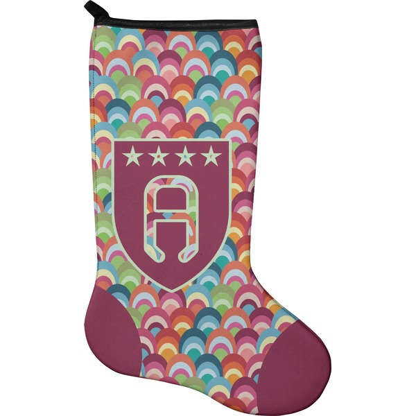 Custom Retro Fishscales Holiday Stocking - Neoprene (Personalized)