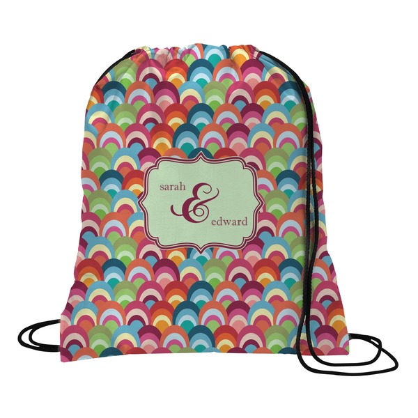 Custom Retro Fishscales Drawstring Backpack - Large (Personalized)