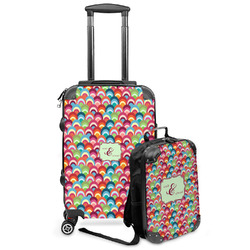 Retro Fishscales Kids 2-Piece Luggage Set - Suitcase & Backpack (Personalized)