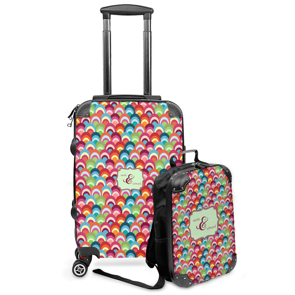 Custom Retro Fishscales Kids 2-Piece Luggage Set - Suitcase & Backpack (Personalized)