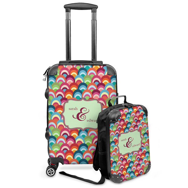 Custom Retro Fishscales Kids 2-Piece Luggage Set - Suitcase & Backpack (Personalized)
