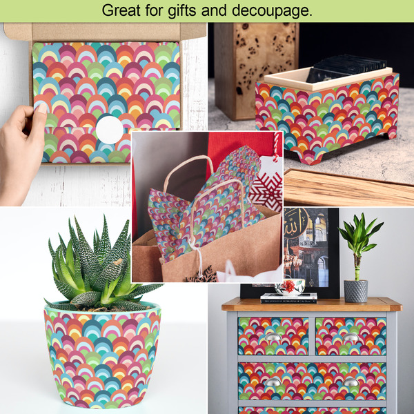 Retro Fishscales Tissue Paper - In Use Collage