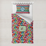 Retro Fishscales Toddler Bedding Set - With Pillowcase (Personalized)