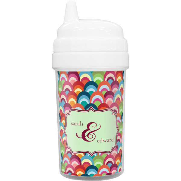 Custom Retro Fishscales Toddler Sippy Cup (Personalized)