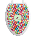 Retro Fishscales Toilet Seat Decal - Elongated (Personalized)