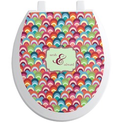 Retro Fishscales Toilet Seat Decal (Personalized)
