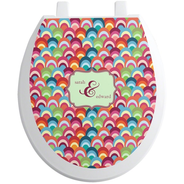 Custom Retro Fishscales Toilet Seat Decal (Personalized)