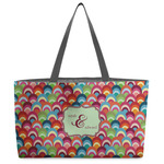 Retro Fishscales Beach Totes Bag - w/ Black Handles (Personalized)