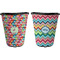 Retro Fishscales Trash Can Black - Front and Back - Apvl
