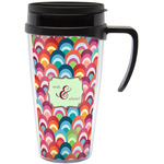 Retro Fishscales Acrylic Travel Mug with Handle (Personalized)