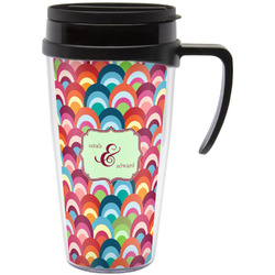 Retro Fishscales Acrylic Travel Mug with Handle (Personalized)