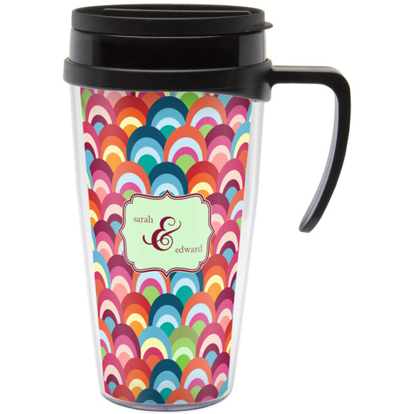 Custom Retro Fishscales Acrylic Travel Mug with Handle (Personalized)