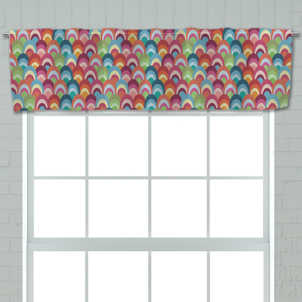 Retro Fishscales Valance - Closeup on window