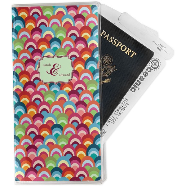 Custom Retro Fishscales Travel Document Holder